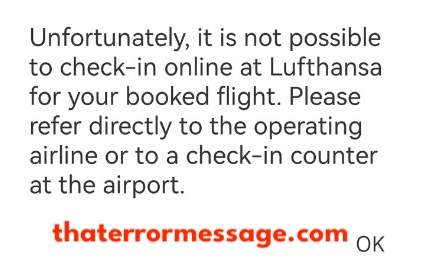 Not Possible To Check In Lufthansa