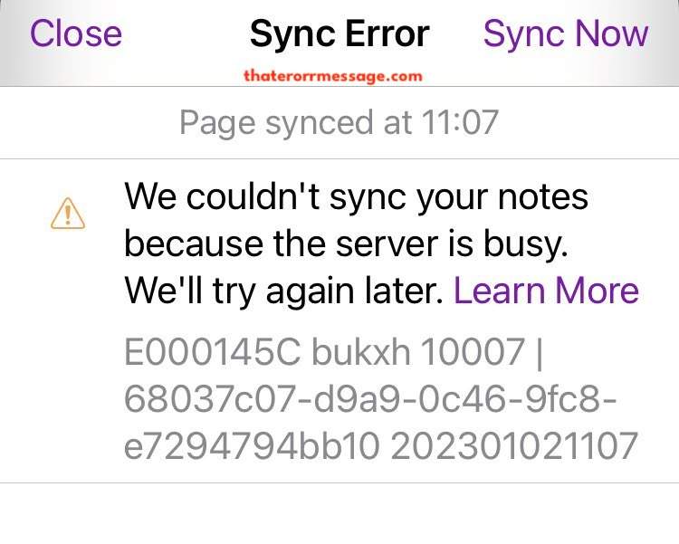 We Couldnt Sync Your Notes Server Busy Microsfot Onenote