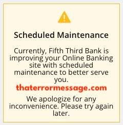 Scheduled Maintenance Fifth Third Bank