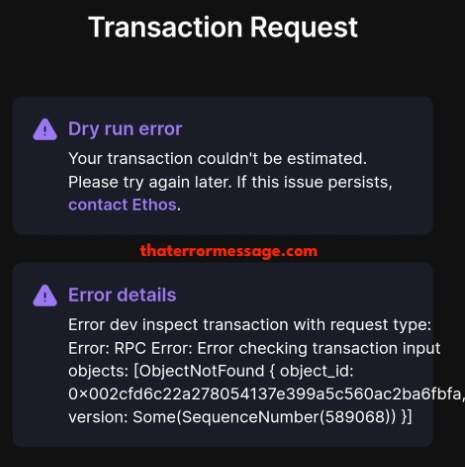 Rpc Error Ethos Wallet