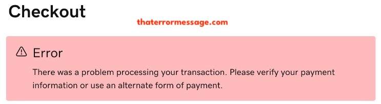 There Was A Problem Processing Your Transaction Godaddy