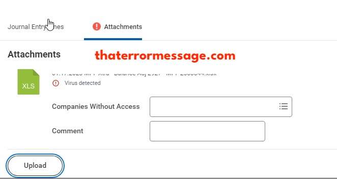 Workday Upload Virus Detected