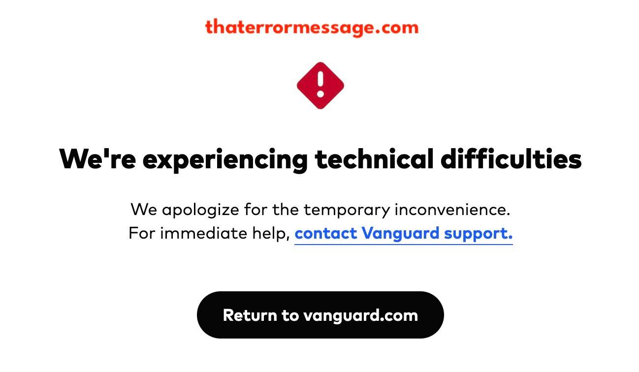 Experiencing Technical Difficulties Vanguard