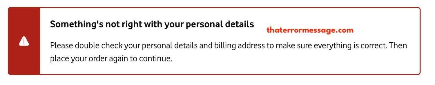 Somethings Not Right With Your Personal Details Vodafone