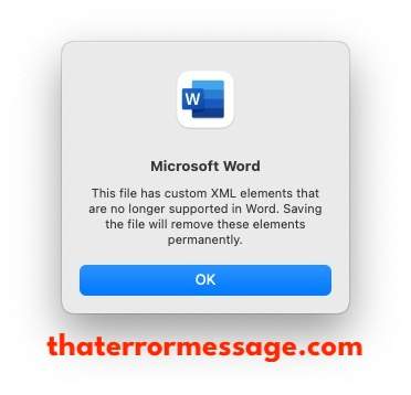 This File Has Custom Xml Elements No Longer Supported Microsoft Word