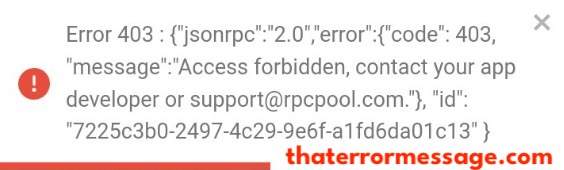 Access Forbidden 403 Rpc Protocol Access Protocol
