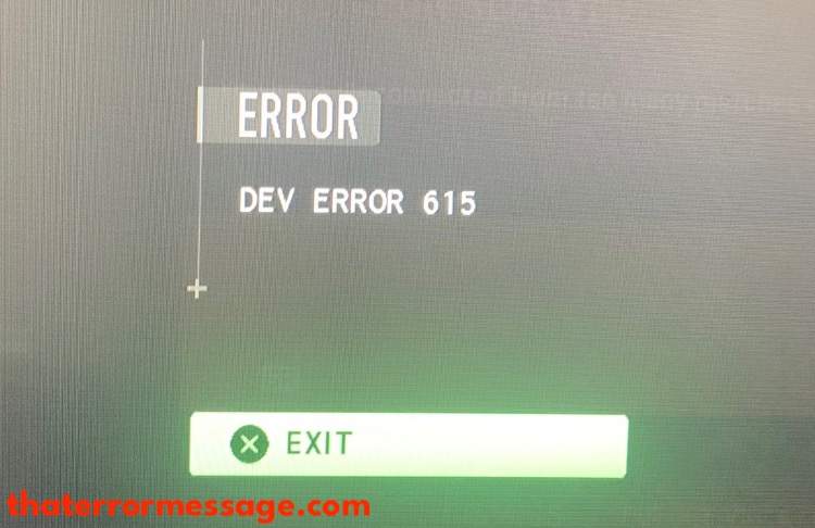 Dev Error 615 Call Of Duty