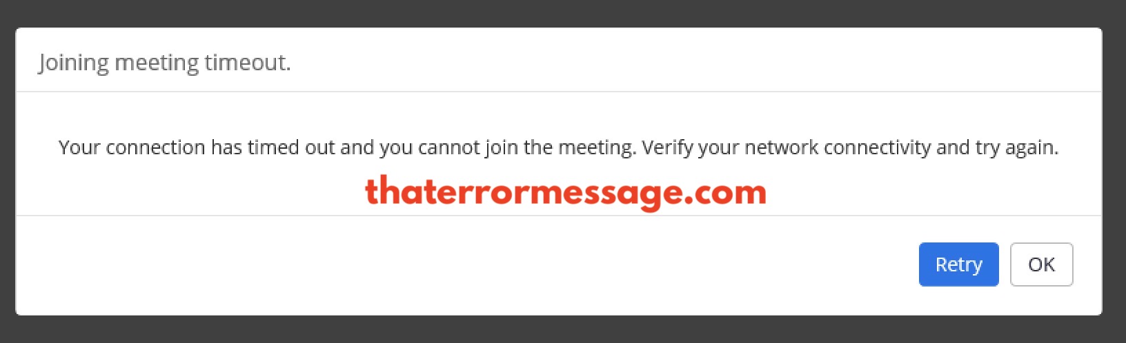 Your Connection Has Timed Out Acession Meeting