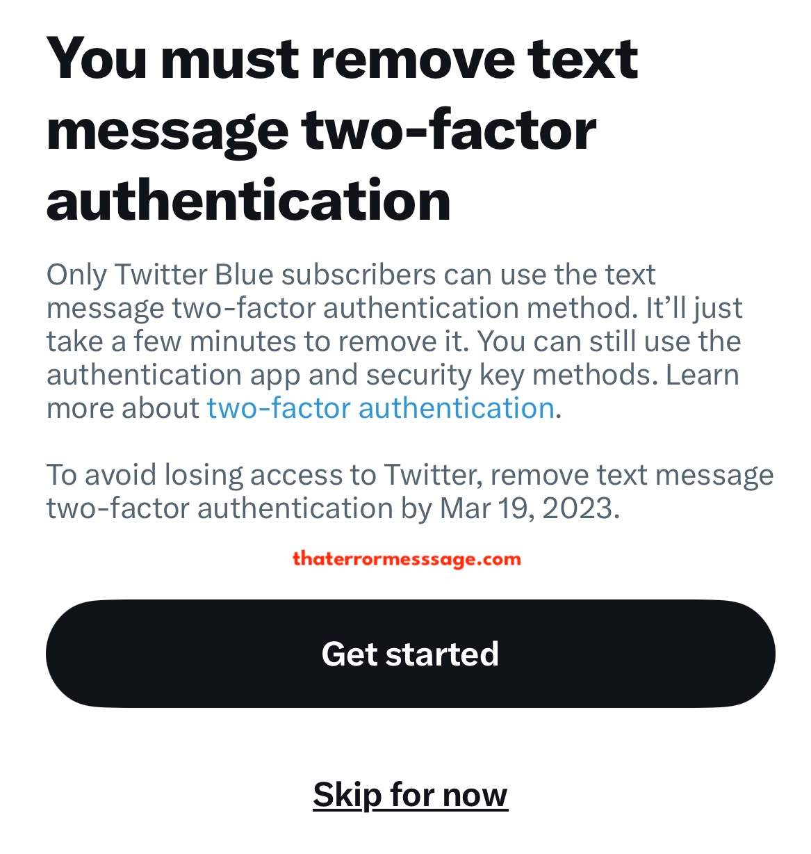 You Must Remove Text Message Two Factor Authentication Twitter