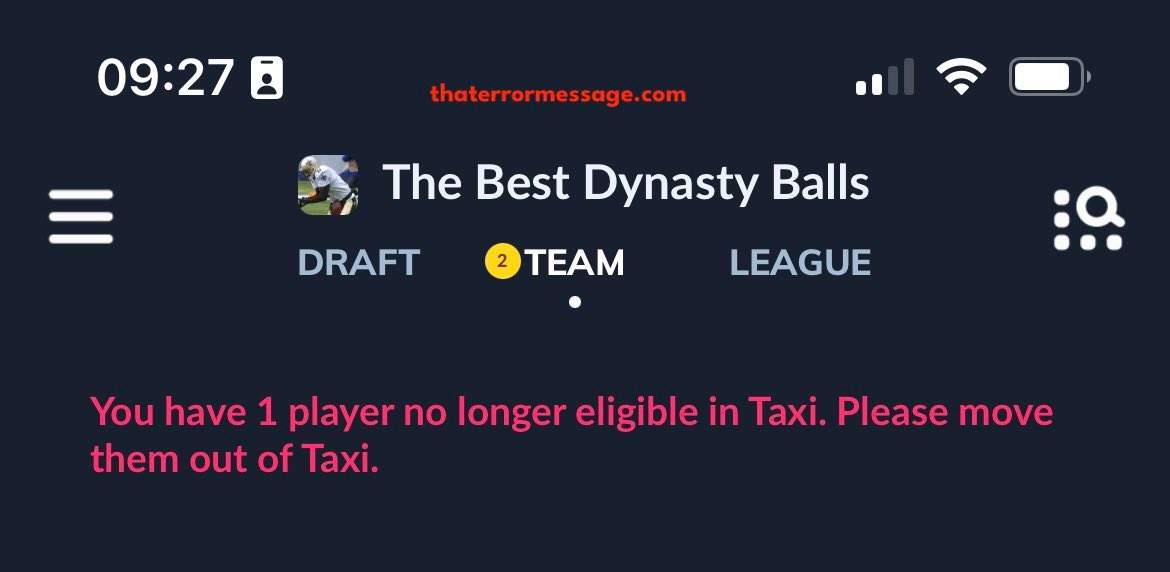 You Have 1player No Longer Eligible In Taxi Sleeper Hq