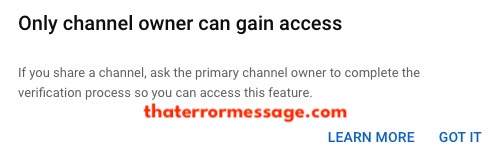 If You Share A Channel Ask The Primary Channel Order To Complete Verification Youtube