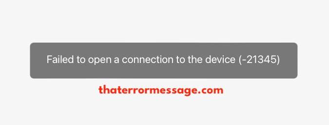 Failed To Open A Connection To The Device Macos 21345