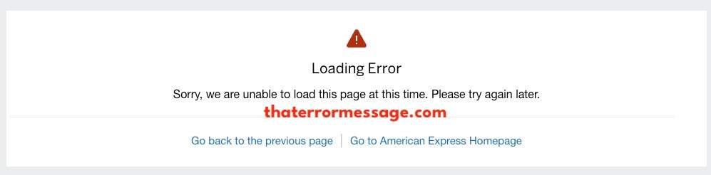 Loading Error American Express