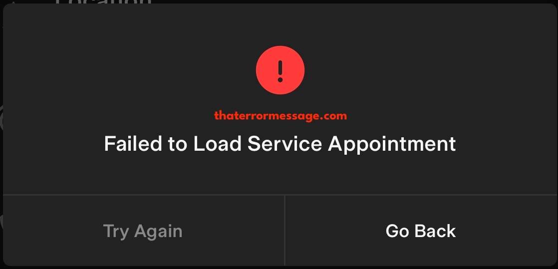 Failed To Load Service Appointment Tesla App