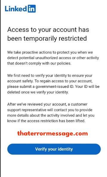 Access To Your Account Has Been Temporarily Restricted Linkedin