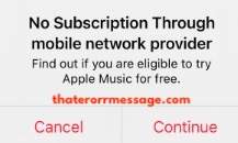 No Subscription Through Mobile Provider Apple Music