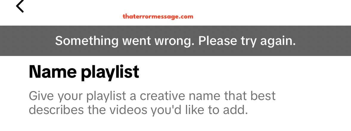 Something Went Wrong Playlist Tiktok