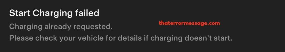 Start Charging Failed Tesla App