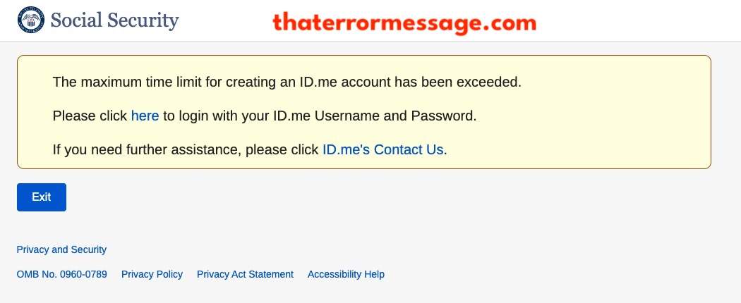 The Maximum Time Limit For Creating An Id Me Account Has Been Exceeded Social Security