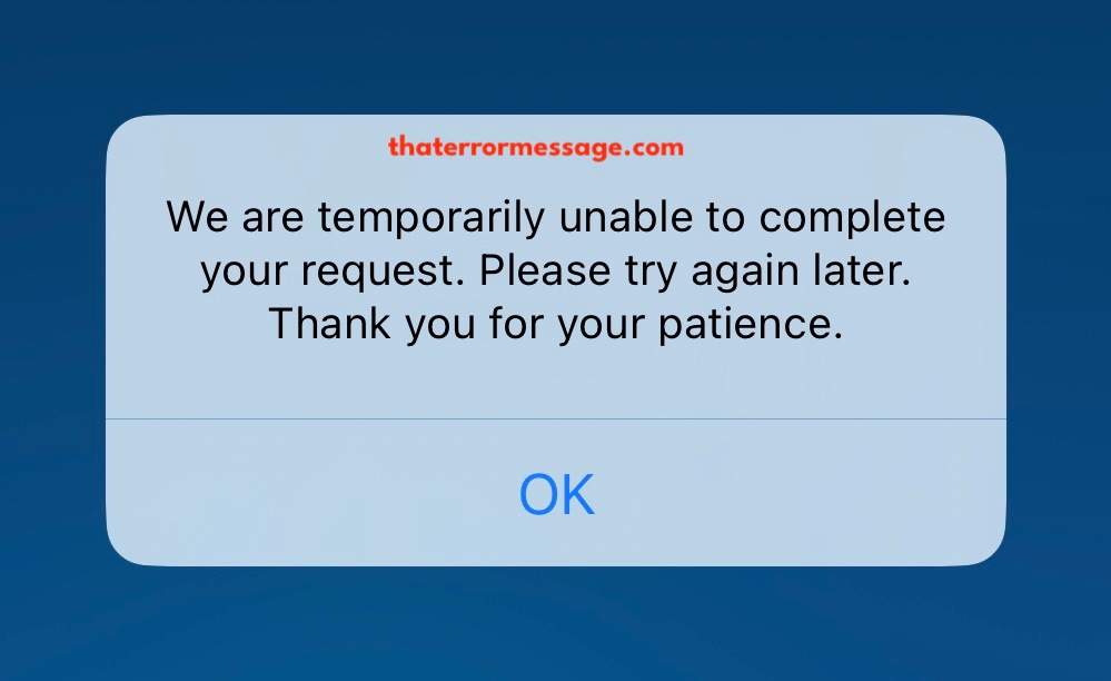 We Are Temporarily Unable To Complete Your Request Chase Mobile