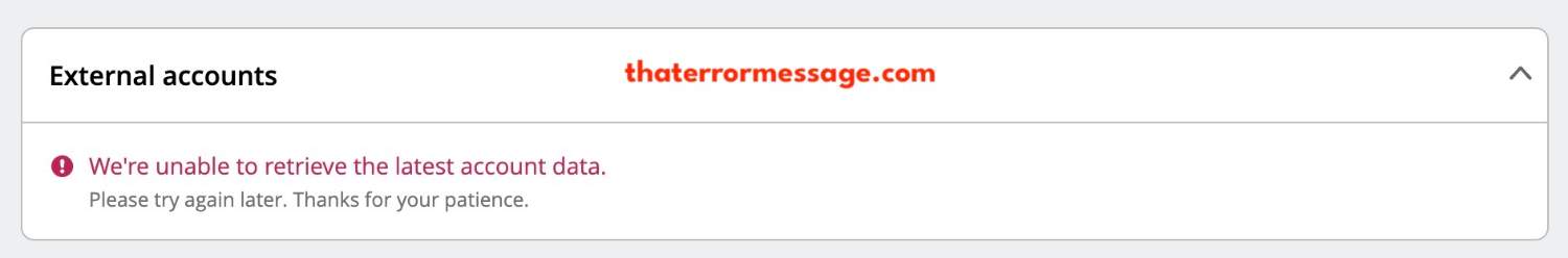 Unable To Retrieve The Latest Account Data Chase Bank
