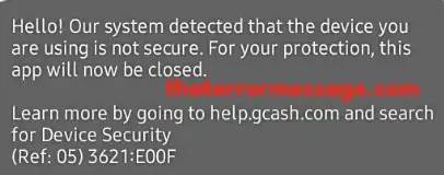 Our Systems Detected That The Device You Are Using Is Not Secure Gcash