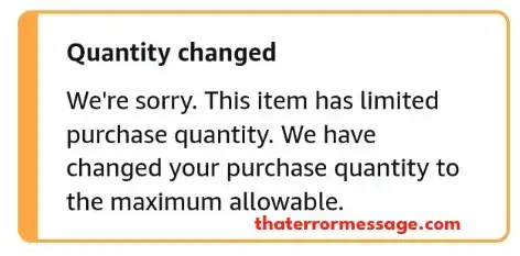 This Item Has Limited Purchase Quantity Amazon
