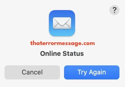 Mac Mail Online Status Try Again
