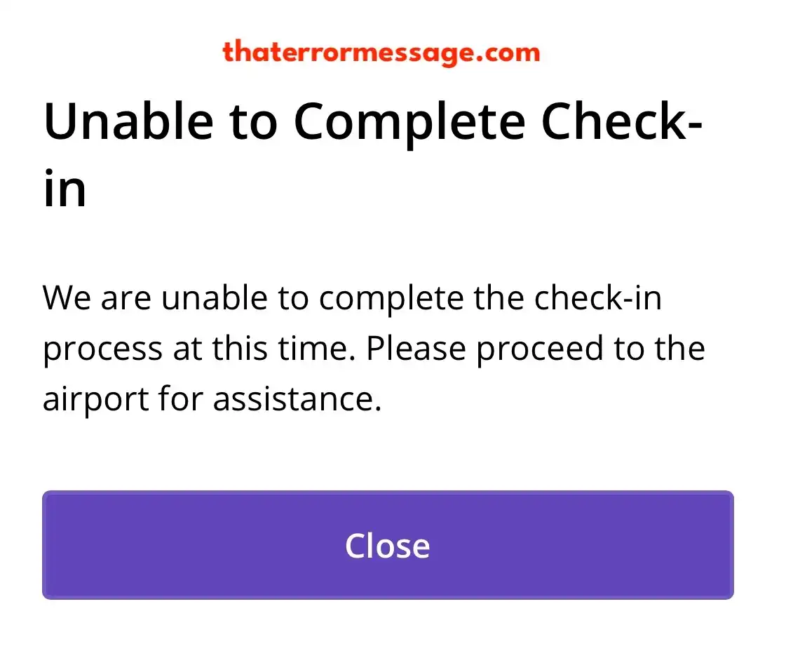 Unable To Complete Check In United