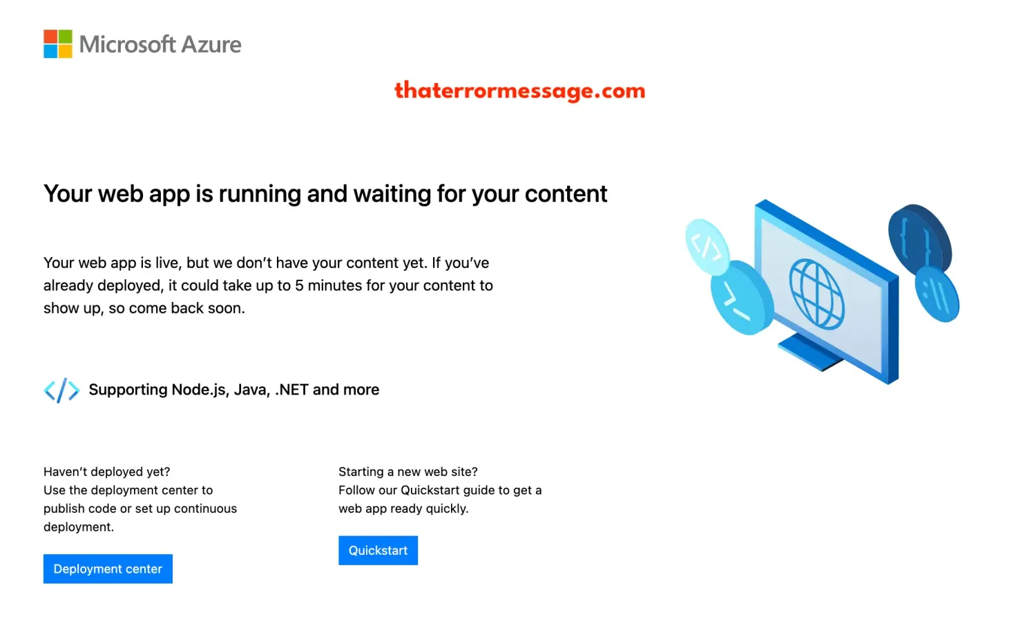 Your Web App Is Running And Waiting For Your Content Microsoft Azure