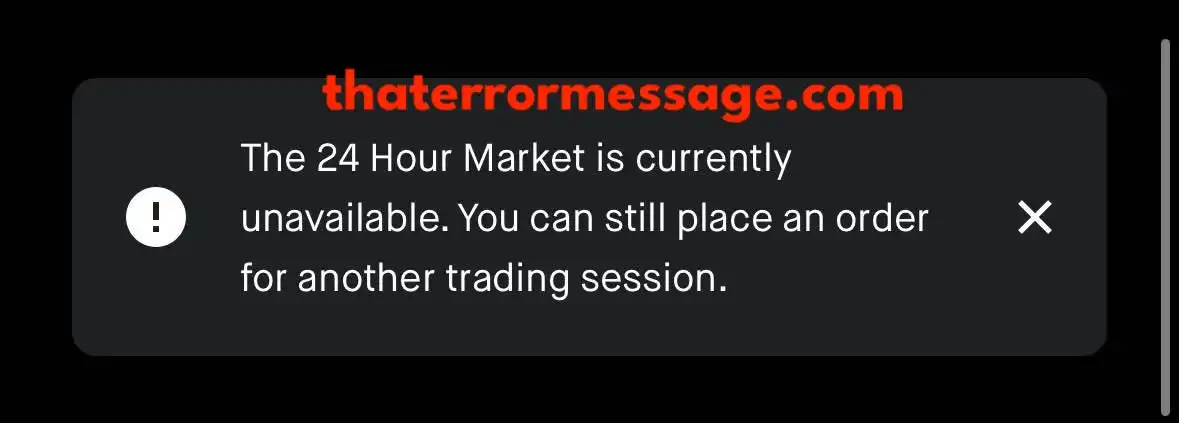 24 Hour Market Is Currently Unavailable Robinhood