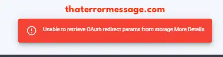 Unable To Retrieve Oauth Redirect Params