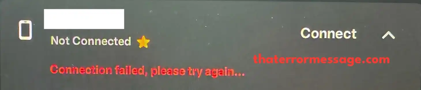 Connection Failed Please Try Again Tesla Bluetooth