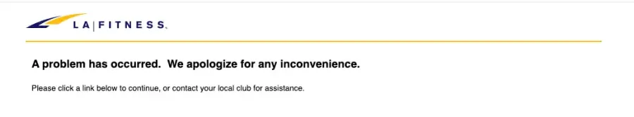 La Fitness Error