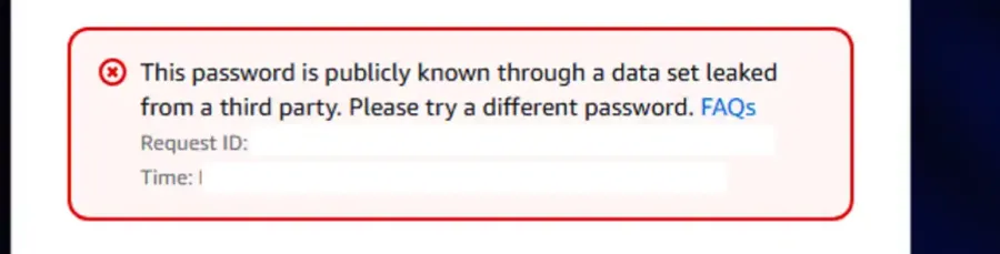 This Password Is Publicly Known Through A Data Set Leaked Aws