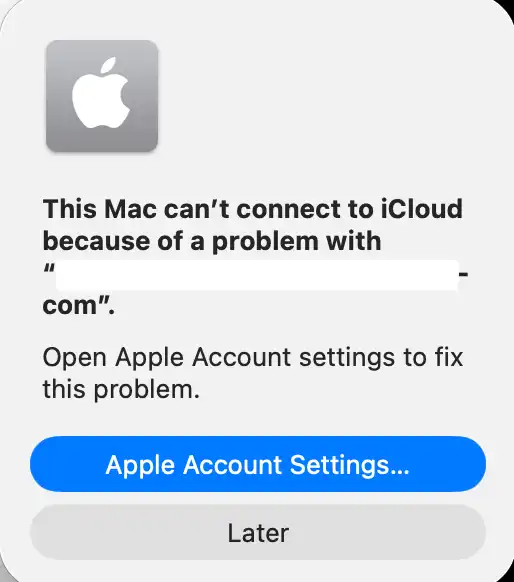 This Mac Cant Connect To Icloud Because Of A Problem Apple Icloud