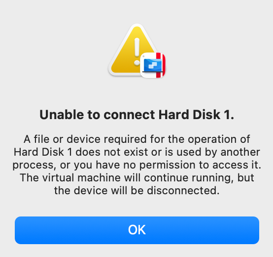 Unable To Connect To Hard Disk 1 Parallels Desktop Macos