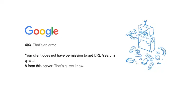 Your Client Does Not Have Permission To Get Url Search Google 403