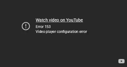 Error 153 Youtube