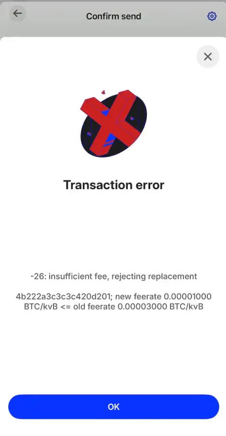 Trust Wallet Send Btc 26 Insufficient Fee