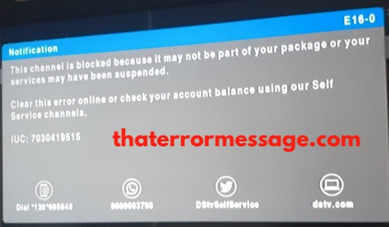 Channel Is Blocked E16 0 Dstv