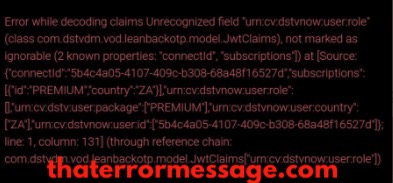 Error While Decoding Claims Dstv