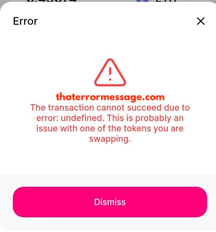 The Transaction Cannot Succeed Due To Error Undefined Munch Token
