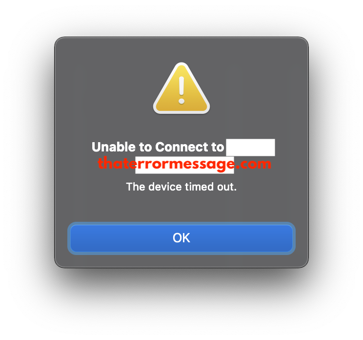 Unable To Connect To The Device Timed Out Ipad Iphone Apple Macos
