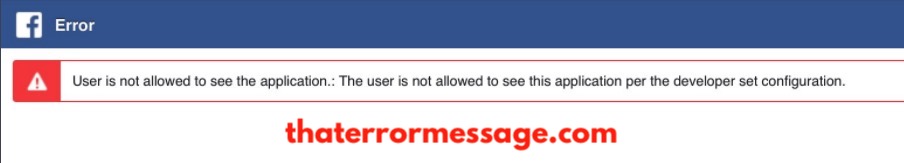 User Is Not Allowed To See The Application Facebook