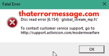 Disc Read Error 6 154 Global Stream Mp Fc Call Of Duty
