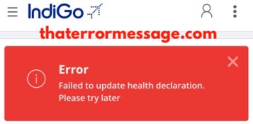 Failed To Update Health Declaration Indigo