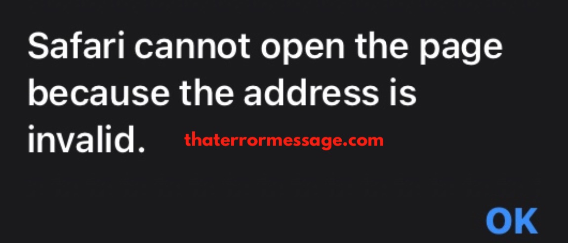 Safari Cannot Open This Page Because The Address Is Invalid