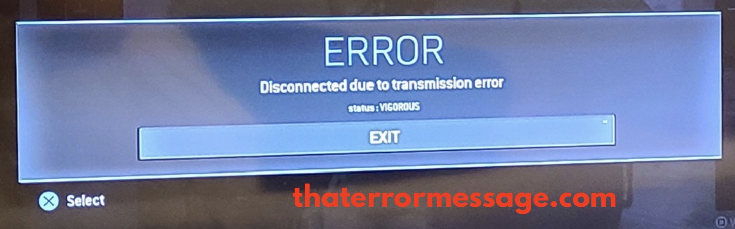 Disconnected Due To Transmission Error Vigorous Call Of Duty