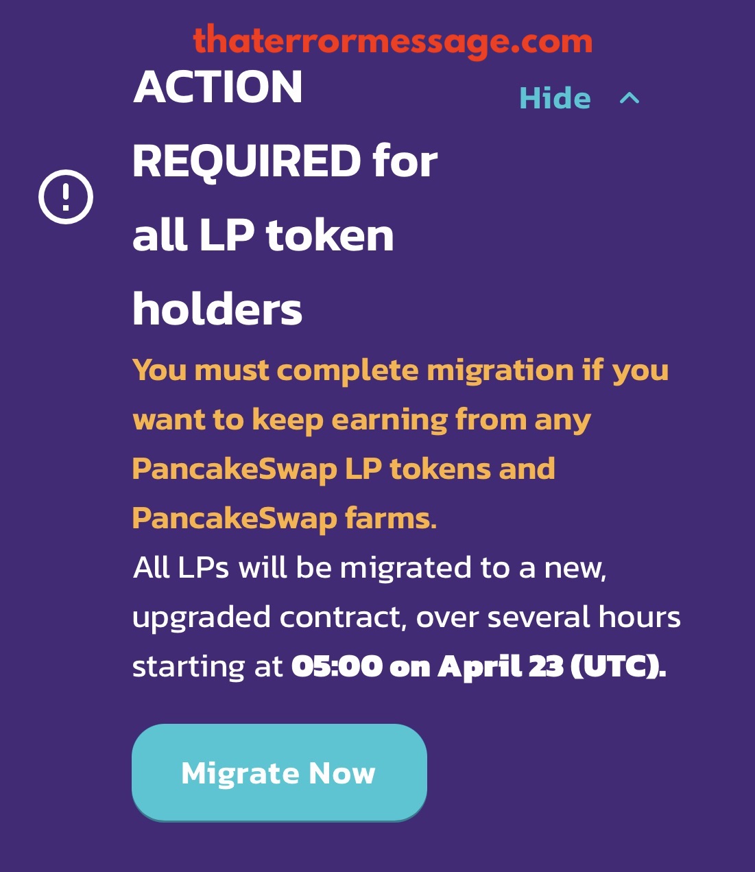 Action Required For All Lp Token Holders Pancakeswap
